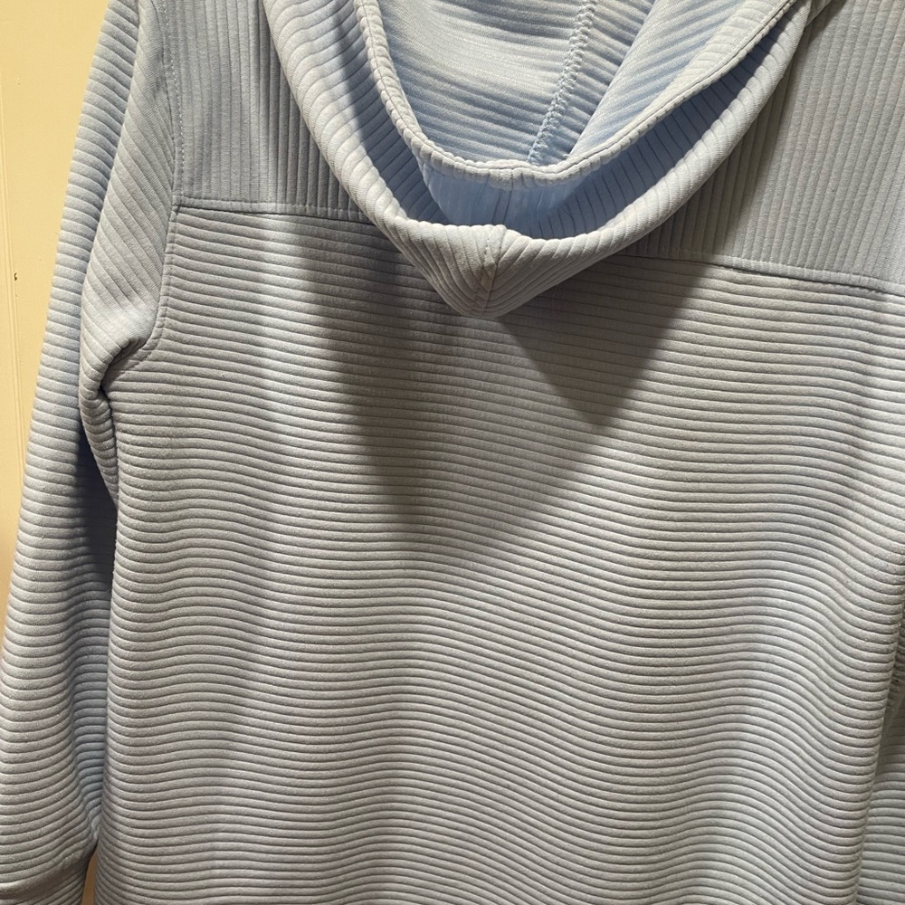 Light Blue Ribbed Hoodie
